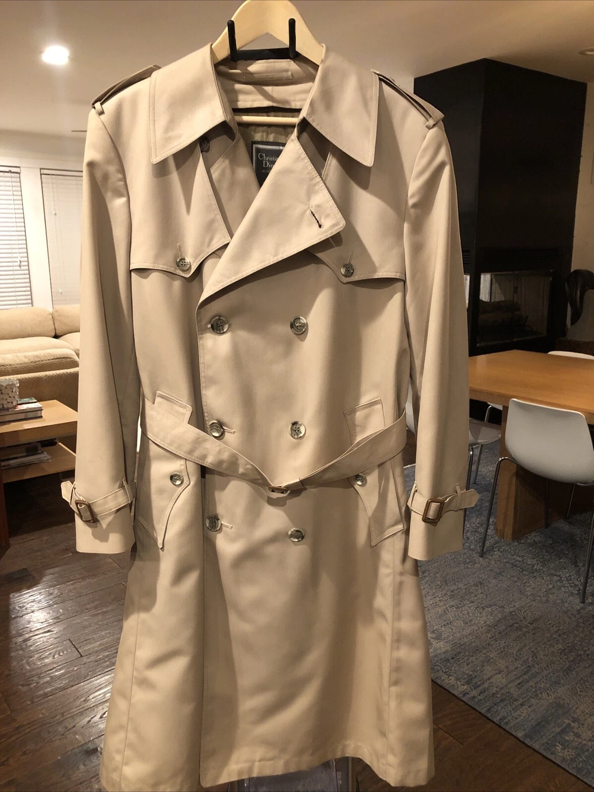 Manteau homme Christian Dior Monsieur marron avec doublure en laine amovible taille 40 court