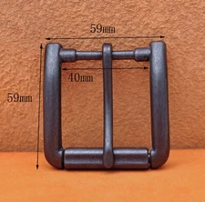 Antiqued Black Quality Solid Single Prong Roller Belt Buckle Fit 40mm Belt Strap