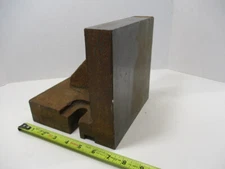 Large Cast Angle Block 7" x 7" x 7" x 1-5/8" Thick Plate Slotted Fixture VGC