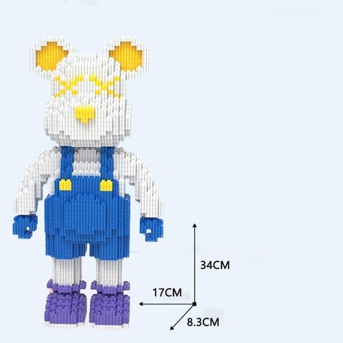 Zum Selbermachen Kinder Spielzeug Cartoon Mini Liebe gewalttätiger Bär Brick Modell mit Licht Gebäude - Bild 8 von 18