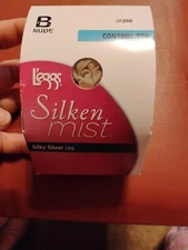 Leggs Silken Mist Control Top  Pantyhose SZ B Nude 20205 Silky Sheer Leg 