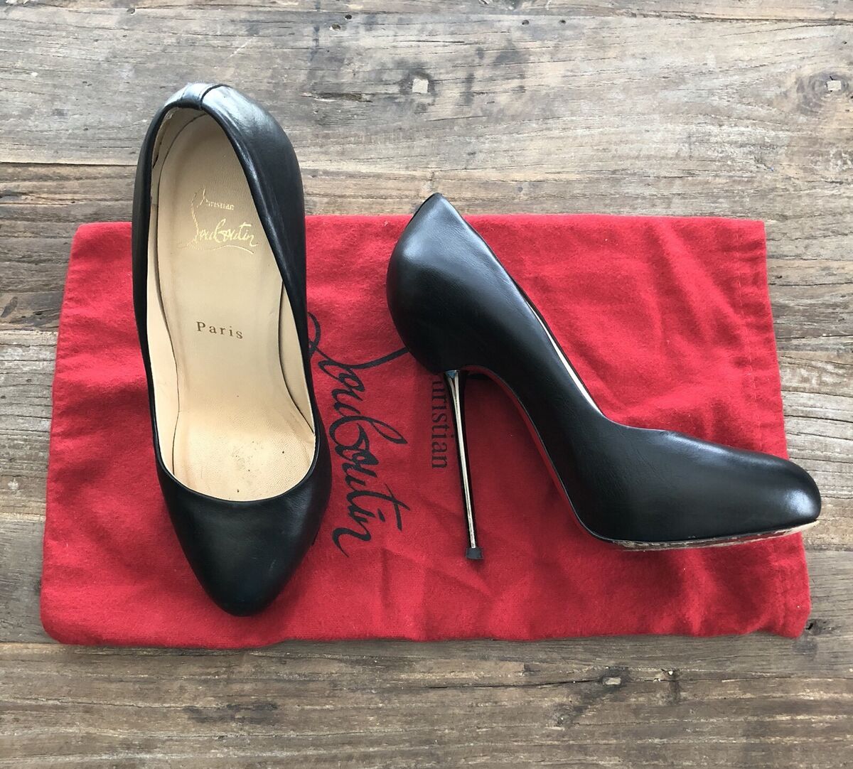 Authentic Christian Louboutin Big Lips Black Matte Steel Authentic Christian Louboutin Big Lips Black Matte Steel