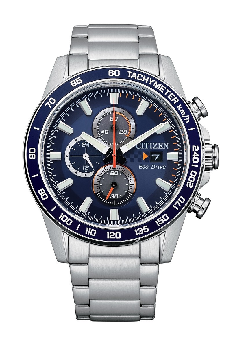 Citizen Men's Sport Casual Chronograph Eco-Drive Silver Watch 44