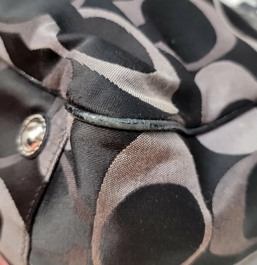 BORSA A TRACOLLA COACH ADDISON SIGNATURE NYLON NERO BORSA PANNOLINI DA VIAGGIO F18376