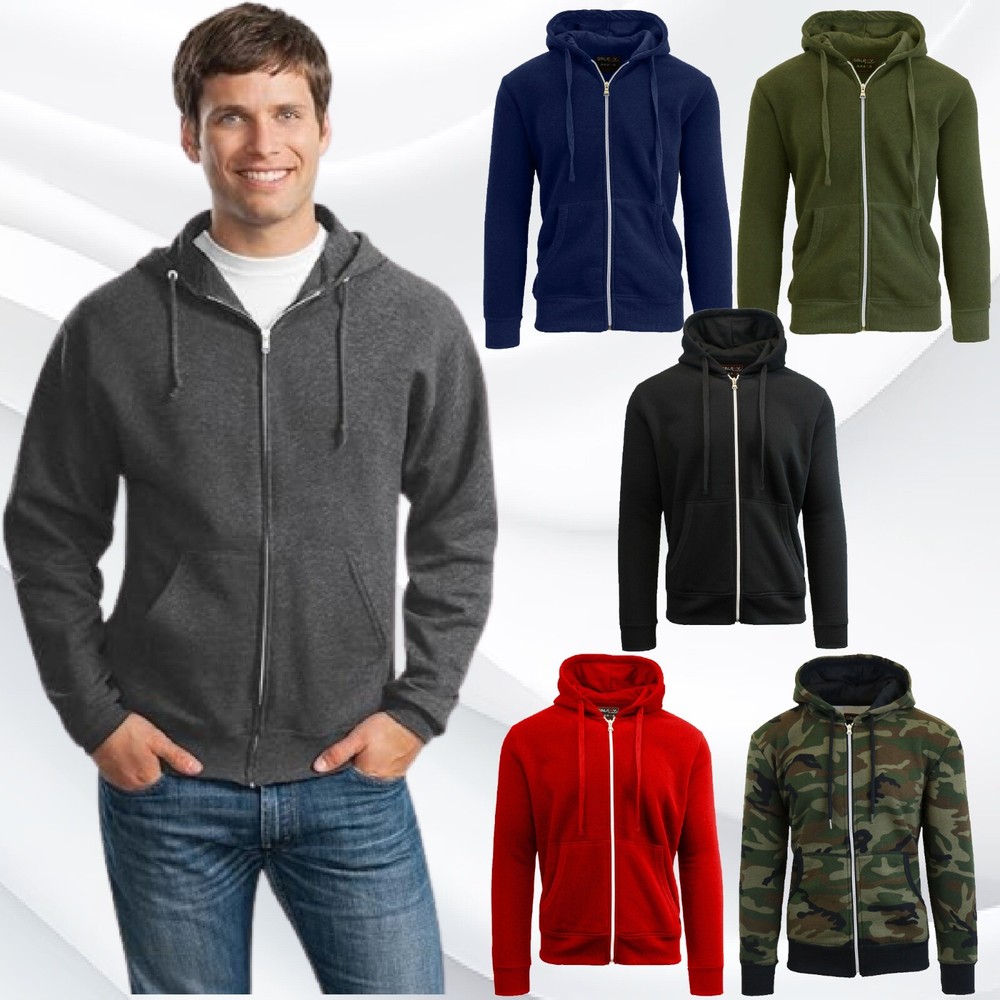 Men's Slim-Fit Fleece-Lined Zipper Hoodie - Warm Lounge Jacket (S-5XL)  