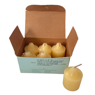 PartyLite Ginger Lemon Meringue Pie Votive Candles Retired V06167 New Old Stock