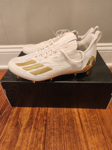 Adidas Adizero Fußballstollen weißgold metallic GX5122 Herren Größe 10 - Bild 3 von 8