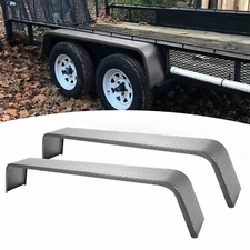 (2) Tandem Axle Trailer Fenders Diamond Tread Plate For 13"-15" Tires 72" L