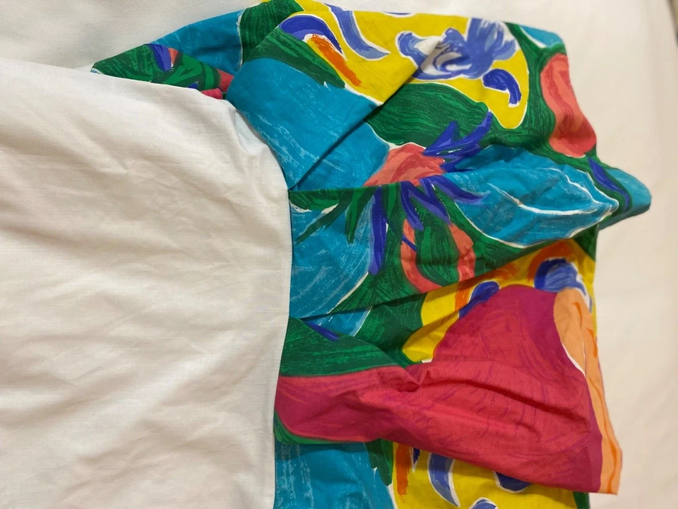 Falda de Cama Ralph Lauren Costa Paradiso Polvo Volantes Colores Tropicales Brillantes COMPLETA De Colección Foto 4 de 4