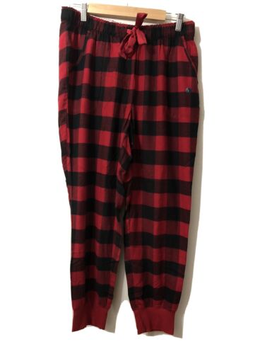 HOLLISTER Mujer Rojo Negro Franela Cuadros Pantalones Jogger Dormir Salón L | eBay