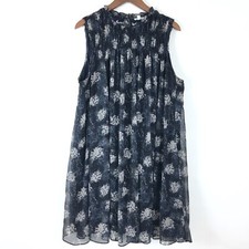 Joie Womens Dress XXL Blue Printed Sleeveless Chiffon Lined Shift Flowy