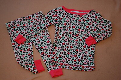 Baby Toddler Girls COLORFUL LEOPARD PRINT L/S PAJAMAS SET Size 12 24 MO 2T 3T 4T