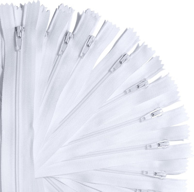 Nylon Zippers for Sewing Crafts | Size: 18 Inch | Color: White | 20 Pieces per P