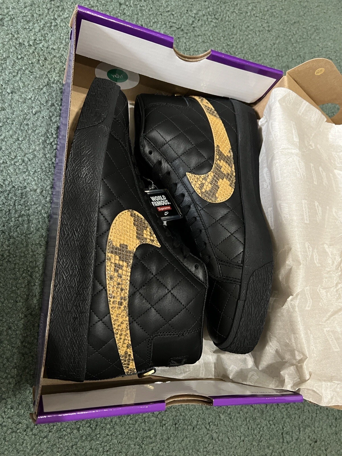 Taille 10   Nike Supreme x Zoom Blazer QS SB peau de serpent noire moyenne