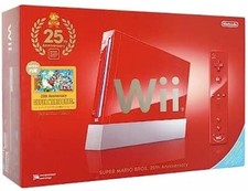 Official Wii Super Mario 25th Anniversary Edition Red Japan w/controller adapter
