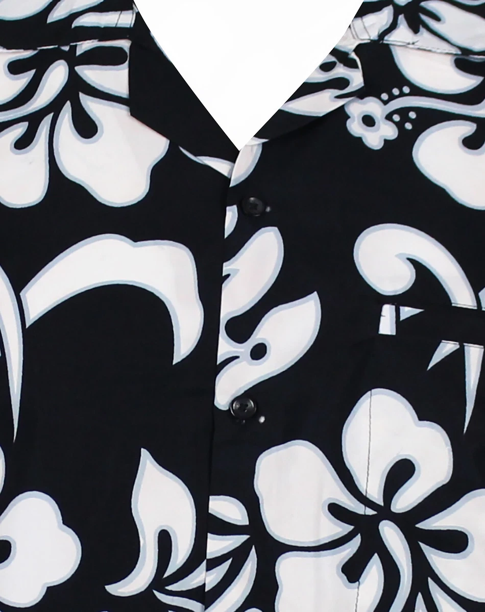 Funky Camisa Hawaiana Hibiscus Negro bienes b