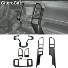 Black Wood Full Set Interior Decoration Trim Frame Cover for Ford F150 2015-2020