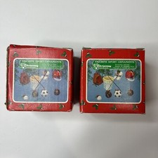 Vintage Christmas Around the World Sports Ornaments Football Baseball Decor Set