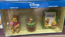 DISNEY WINNIE THE POOH GIFT SET PHOTO CLIP/FRAME/WATERBALL ROOM DECOR