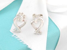 Tiffany  Co Silver Picasso Mini Loving Heart Earrings