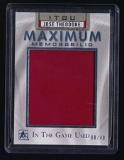 JOSE THEODORE 2015-16 ITG USED MAXIMUM MEMORABILIA PATCH #MMJT1 08/40 PANTHERS