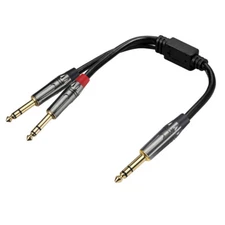 1/4 TRS to Dual 1/4 TRS Stereo to Stereo Splitter Y cable 