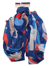 Greenbriar patriotic polyester scarf 4th of July 63"x13.8" NEW