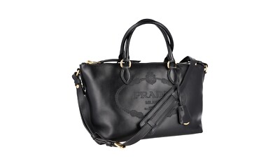 PRADA Leather Shoulder Bag Handbag 1BA104 Black NEW
