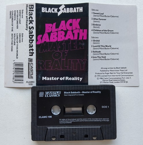 BLACK SABBATH - MASTER OF REALITY (CASTLE CLAMC198) 1986 UK CASSETTE REISSUE - Picture 2 of 3