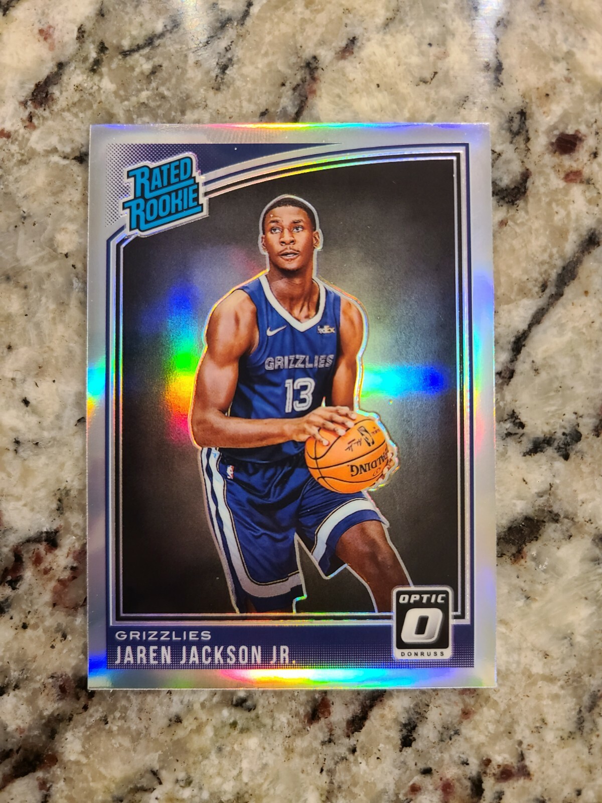 2018-19 Panini Optic Jaren Jackson SILVER HOLO Prizm RC #188 Rookie