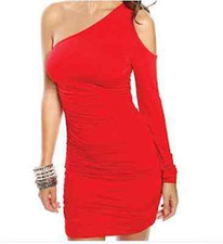 FOREVER 21 SEXY ONE SHOULDER ONE SLEEVE DRESS SZ S