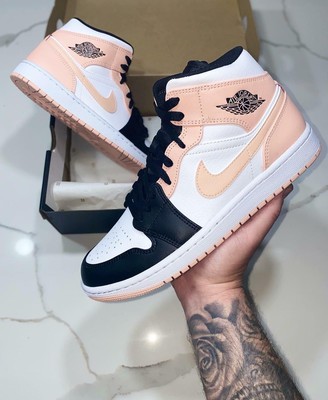 Air Jordan 1 Mid - Crimson Tint - Light pink white \u0026 black rare sneakers! |  eBay