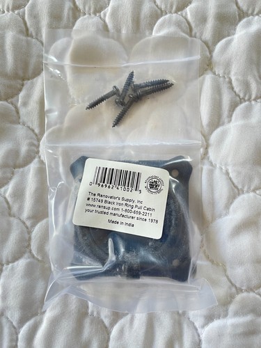 (4) The Renovator's Supply, Inc. Black Iron Ring Pulls Cabinet Pull - Picture 3 of 5