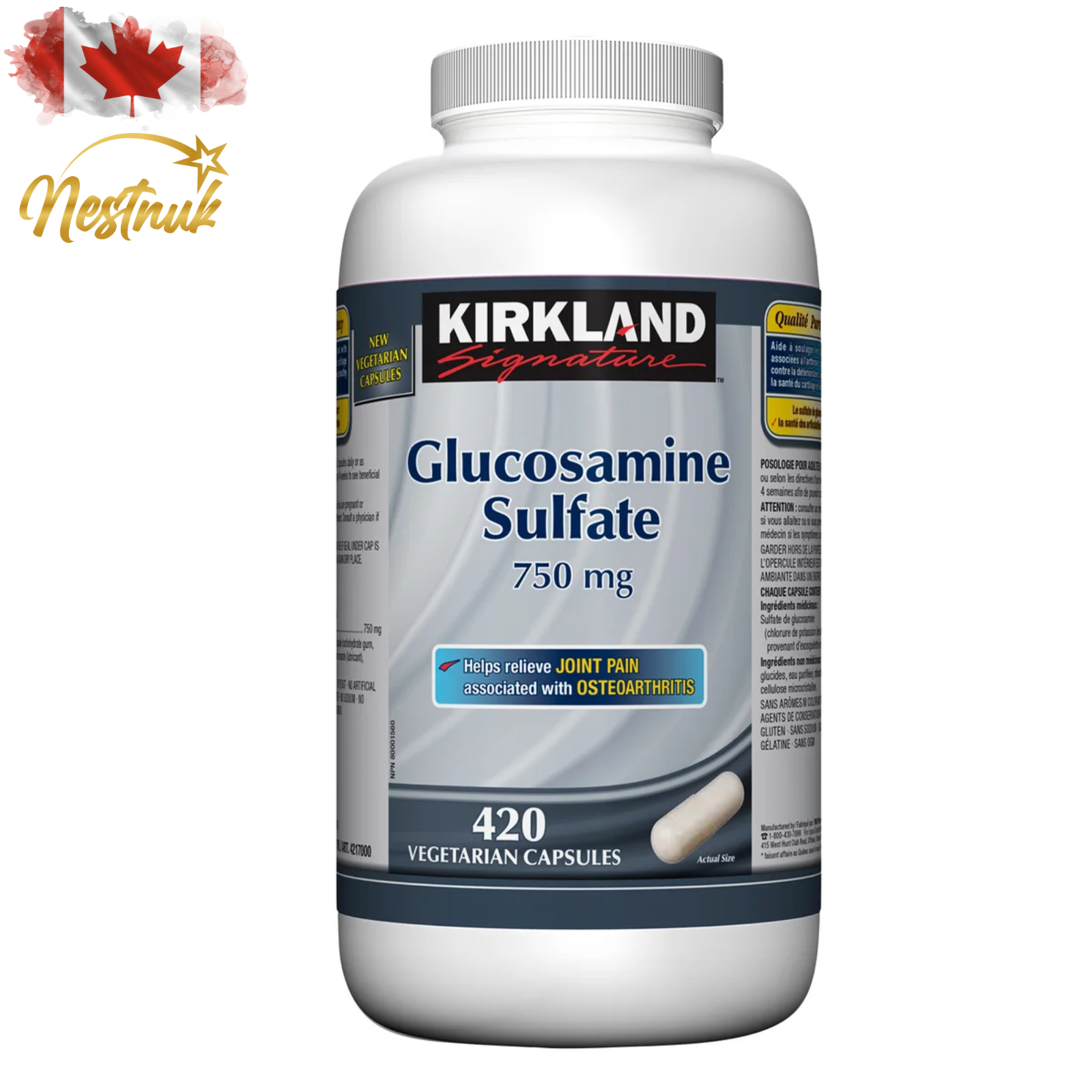 Glucosamine Sulfate 750 mg – 420 Veg Capsules | Joint Comfort Support | Canada