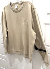   CALVIN KLEIN  NWOT  MENS SWEATSHIRT TOP BEIGE LARGE