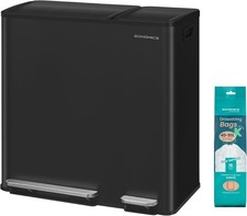 Kitchen Dual Trash Can 13 5.3 Gallon 50 20 L 2-Compartment Trash