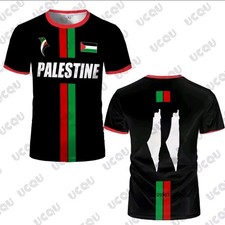 Trikot Fu&szlig;ball Pal&auml;stina Unterst&uuml;tzung Band Gaza Krieg T-Shirt Paix Adult / Kind