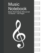 Music Notebook - Standard Music Manuscript Paper: Blank Music Staff Book, 10 sta