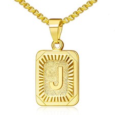 Initial Necklaces for Women 18k Gold Pendant Letter Necklaces J Necklace for Men