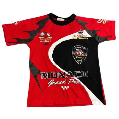 Kids Racing Grand Prix Monaco World Championship Graphic T Shirt Red Black Sz 6