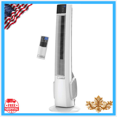 New 38'' Oscillating Tower Fan T38400 Remote 4-Speed Quiet White Bedroom Office