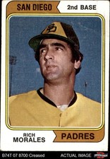 1974 Topps #387 Rich Morales Padres VARIATION 2 - GOOD