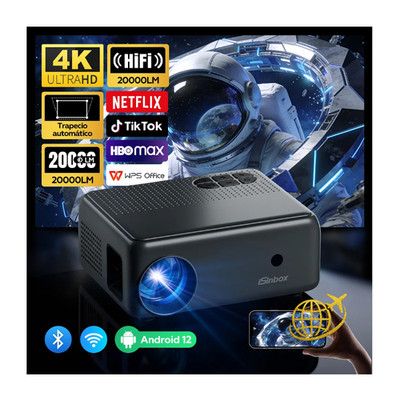 Mini Android12 Projektor 4K Native 720P Unterstützt Tragbarer Filmprojektor