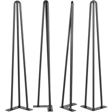 22in 3-Rod Hairpin Legs Set of 4 880lbs Load Carbon Steel Black Finish