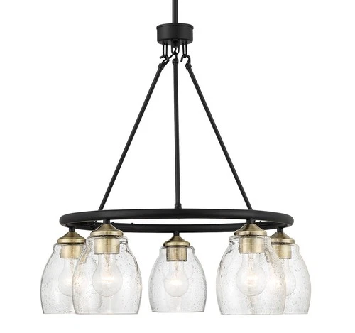 Minka Lavery 2435 Winsley 5 Light 24"W Vantage Ring Chandelier - Coal / Stained - Picture 1 of 3