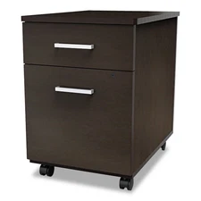 Linea Italia Trento Line Mobile Pedestal File 2-Drawers Mocha 16.5x19.75x23.63"