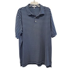 Peter Millar Summer Comfort Polo Shirt Mens XXL Navy Striped Performance Golf
