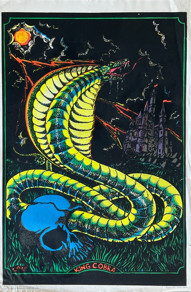 King Cobra Original Vintage 1974 Black Light Poster 23 x 35 | eBay