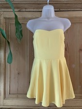 Women’s Forever 21 Mini Romper | Yellow | Strapless Shorts | Side Zip | Size M