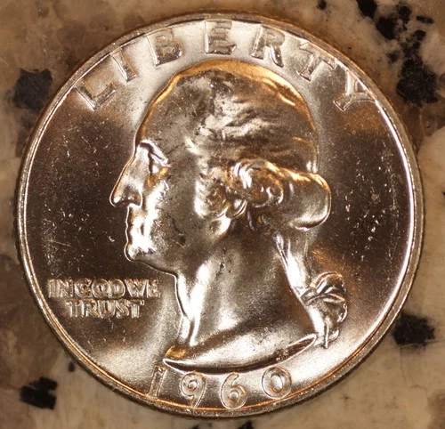 1960 D Silver Washington Quarter CHOICE BU STK (1 Coin) From OBW Rolls